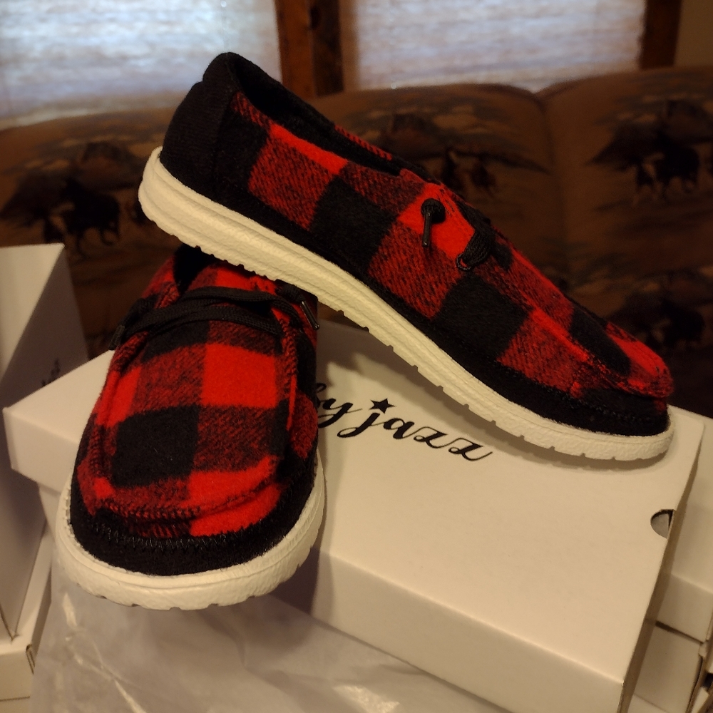 Gypsy Jazz Prima Buffalo Plaid Red and Black